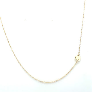 14KY Off Center Heart Chain