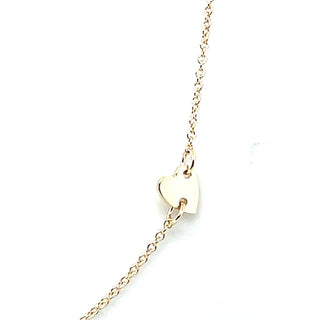 14KY Off Center Heart Chain