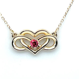 14KY Ruby Heart Infinity Necklace