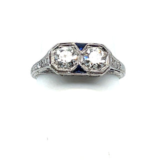 14KW Diamond & Sapphire Estate Ring